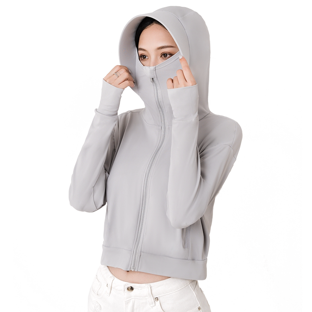 Sun protection clothing for women 2026 summer summer stand-up collar slim waist breathable ice silk anti-UV sun protection clothing short thin coat