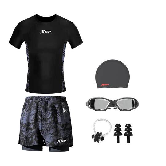 Xtep men's swimsuits, awkward, loose plus size suit