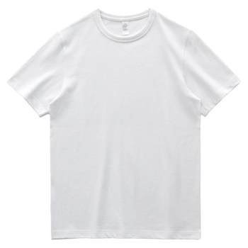300g heavy white carbon brushed short-sleeved thick t-shirt