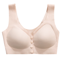 Hengyuanxiang mothers underwear bra middle-aged women and the elderly ice silk seamless vest front button large size bra