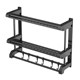 Bathroom rack black wall hanging wall free punching bath toilet storage bathroom washstand towel rack