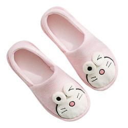 Confinement shoes, spring and autumn bags, cute postpartum home Korean cotton slippers, women's summer thin indoor non-slip home shoes