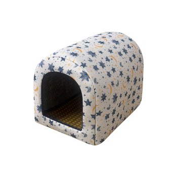 Cool and thickened closed cat nest in summer