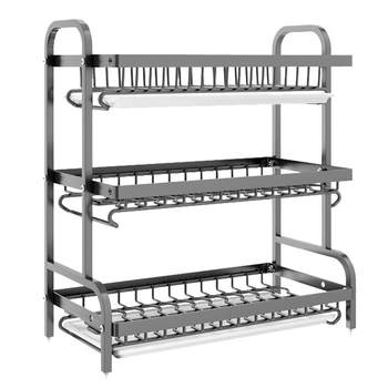 Stainless steel bowl rack kitchen storage rack dish drain rack