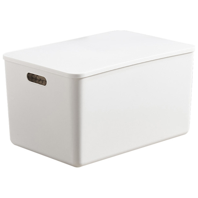 Pure white thickened plastic storage box with lid