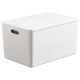 Pure white thickened plastic storage box with lid