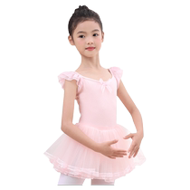 Childrens dance clothing womens summer short-sleeved ballet clothing girls practice clothing girls Chinese dance body dance clothing