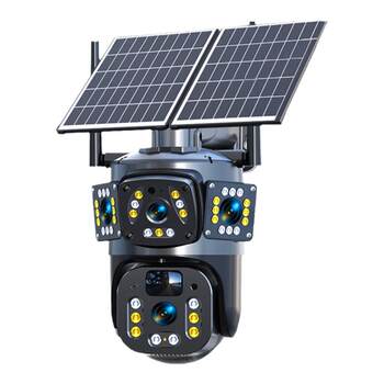 Solar monitor camera 360 degrees without dead angle mobile phone remote outdoor high-definition night vision 4g without power and network