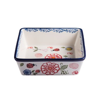 Huafu rectangular double-eared ceramic baking tray baked rice plate