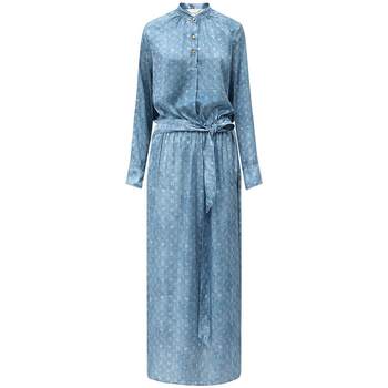 COCOBELLA render denim printed shirt dress women's summer silky satin commuter dress FR922