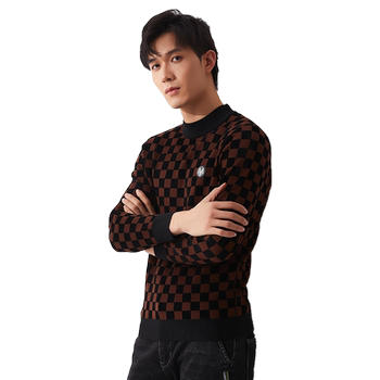 Ancient shark black and brown checkerboard cardigan Ancient shark black and brown checkerboard cardigan