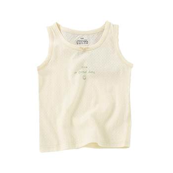 ເສື້ອຍືດເດັກນ້ອຍຍິງ ຝ້າຍບໍລິສຸດ ປະເພດ A ຊຸດຊັ້ນໃນເດັກນ້ອຍ summer boys' tops bottoming tops for baby girls sleeveless outerwear