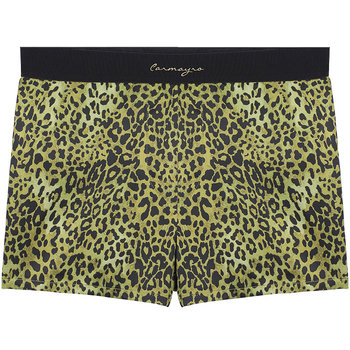 ໂສ້ງຂາຍາວຜູ້ຊາຍ Camela leopard print mulberry silk ສະດວກສະບາຍ breathable printed mid-rise boxer briefs shorts