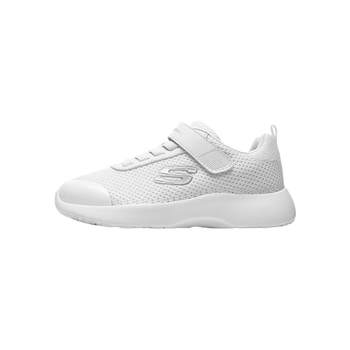 Skechers Authentic Outlet Spring Boys and Girls Velcro Soft Sole Fashion ເກີບກິລານ້ຳໜັກເບົາ ສີຂາວ