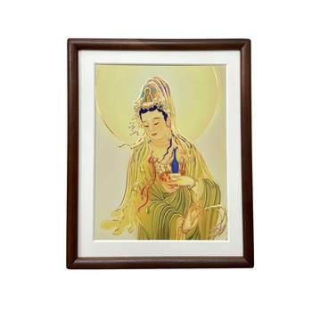 The bronze sculpture painting of guanyin bodhisattva in the taoist muxi