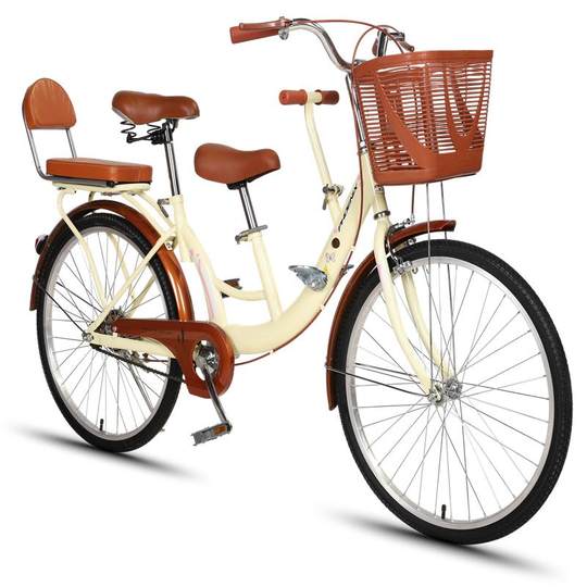 凤凰牌亲子自行车母子可带娃三人骑带小孩接送孩子女式单车小宝宝