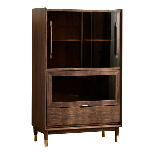 North American black walnut wine cabinet yamoo storage cabinet
