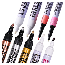 Japanese Sakura 2 0mm color paint pen 1 0 highlighter 0 7 mark signature mark metal pen steel glass wood waterproof non-fading black gold silver brown pink yellow