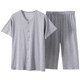 Summer men's pure cotton pajamas and pajamas, loose home clothes