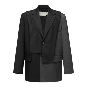 Deconstructed two-piece detachable loose fit men's blazer