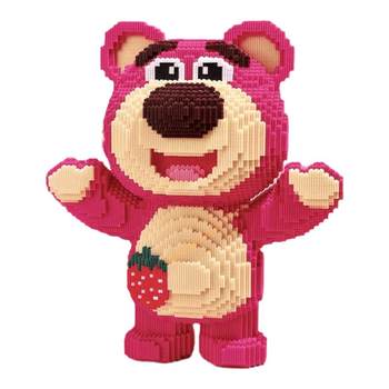 50cm Extra Large Strawberry Bear 3D Stereo Puzzle Building Blocks Large Particle Assembly Toy Educational Gift for Boys and Girls Series