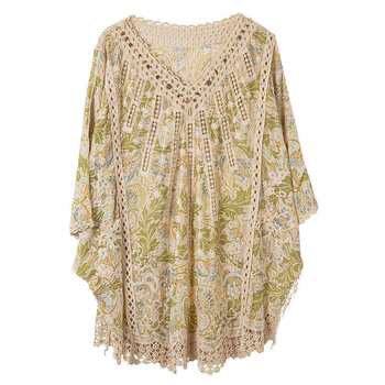 Boucherie bat sleeve embroidered ເທິງພິມ