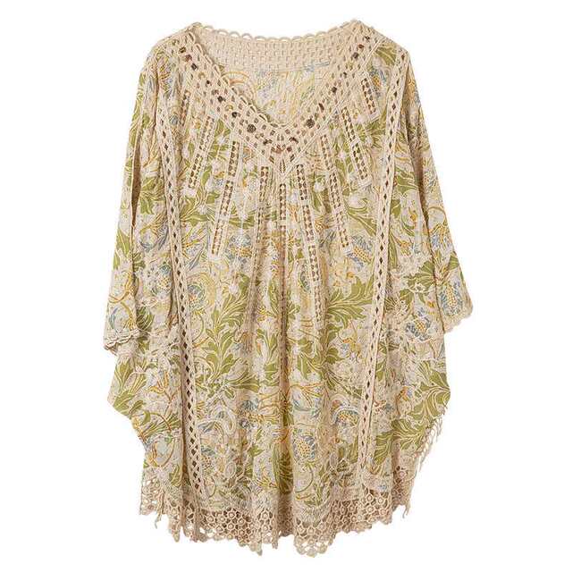 Boucherie bat sleeve embroidered ເທິງພິມ