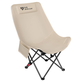 Outdoor folding chair, moon chair, heightened backrest, three-level adjustment, portable camping lunch break lazy chair, leisure chair