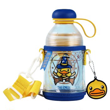 B.Duck Little Yellow Duck Lightweight Cartoon Juice Cup Children's Portable Water Cup with Neck Strap Leak-Proof High-Value Travel Cup