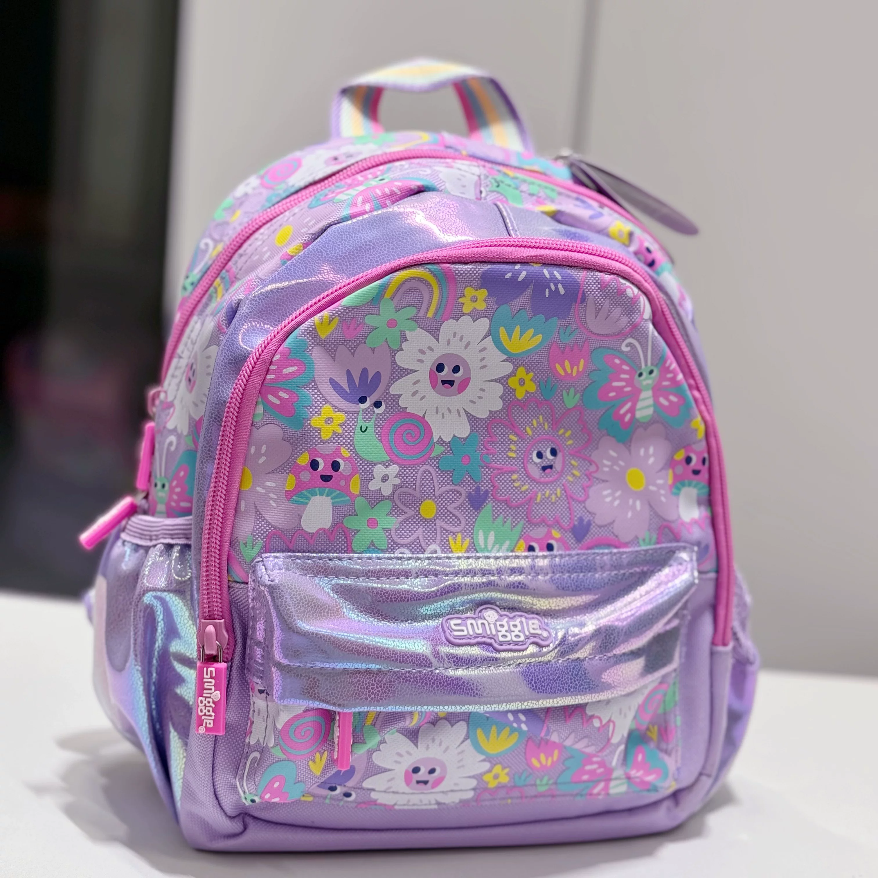 Fuchsia school bag for early age, universal backpack, storage system, 1-3-6 years