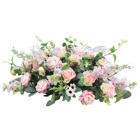 High end long table office business hotel restaurant silk flower