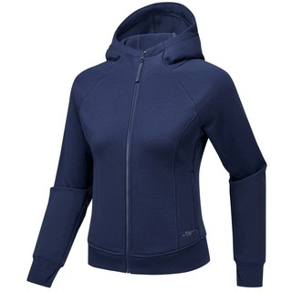 Skechers hooded zipper jacket 2025 new autumn and winter women's plus velvet warm right shoulder slim slope collar jacket
