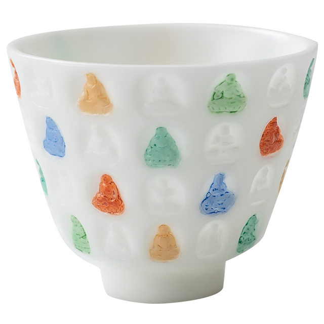 Hand-painted suet jade Ten Thousand Buddhas Master Cup single cup high-end personal high-end ceramic tea cup Kung Fu tea cup