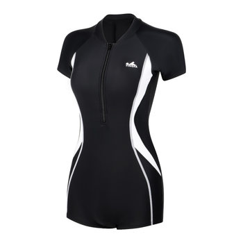 English-haired short-sleeved flat-angle one-piece swimsuit