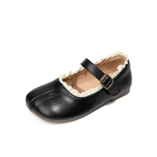 Girls' small leather shoes 2025 autumn new children's shoes soft sole princess shoes spring and autumn baby girls' single shoes girls black