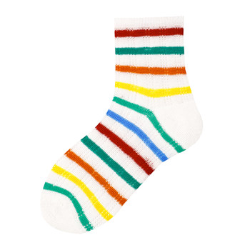 ຖົງຕີນເດັກນ້ອຍພາກຮຽນ spring ແລະ summer ຝ້າຍບໍລິສຸດບາງໆເດັກນ້ອຍຊາຍແລະເດັກຍິງ rainbow striped ຕາຫນ່າງ socks ເດັກນ້ອຍ summer ຖົງຕີນ breathable