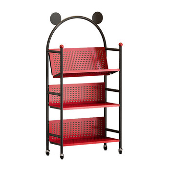 Movable bookshelf living room multi-layer snack storage cabinet