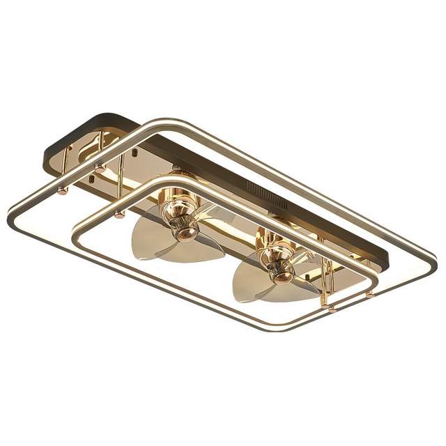 Modern simple rectangular living room fan light