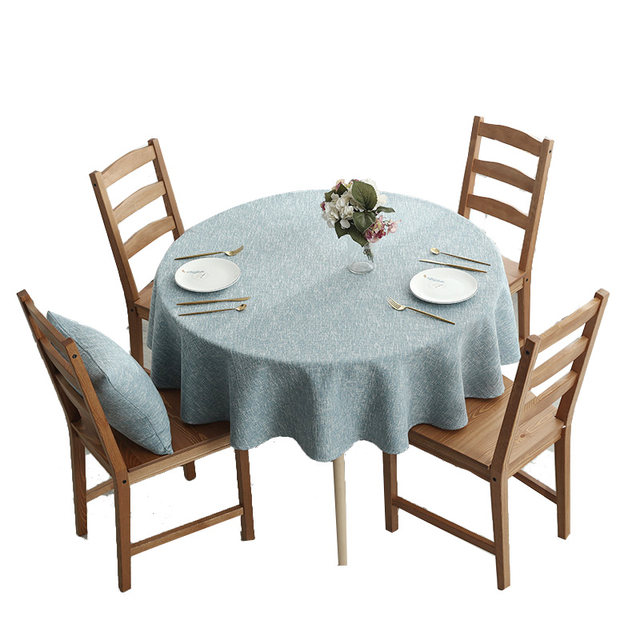 Cotton and linen thick solid color fabric hotel household round table cloth