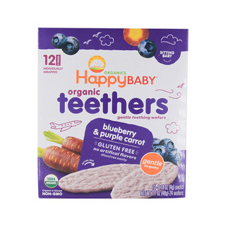 美国Happy Baby禧贝宝宝高钙蔬菜米饼婴儿磨牙饼干6个月 组合装