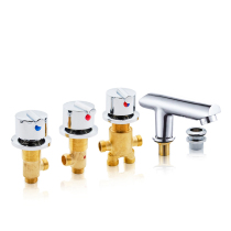 Surf bathtub faucet cylinder edge five-hole set all-copper split hot and cold water dual-control switch water distributor shower