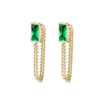 (Self-operated) daisy beauty retro green crystal chain tassel earrings womens fashion earrings earrings gift