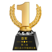 Creative crystal trophy custom-made competition solid wood trophy anniversary souvenir authorized plate engraved glass medal