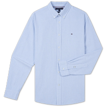 Tommy 24 new early autumn mens pure cotton Oxford simple embroidered logo commuting pinstripe fitted shirt 36238