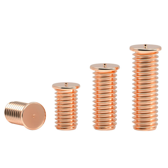 Copper-plated carbon steel spot welding screws
