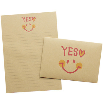 Japanese and korean cute cartoon expression letter paper set 10 kraft paper small fresh letterheads can be customized and free shipping