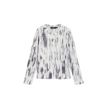 Desigual25 new autumn and winter slim fit hollow knitted printed round neck women's sweater