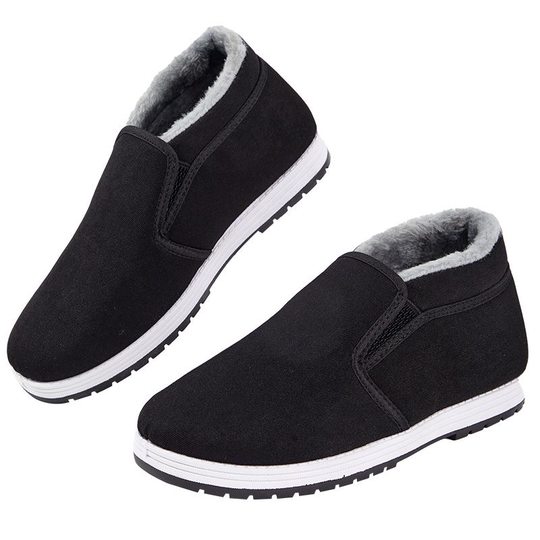 老北京男士布鞋冬季加绒棉鞋高帮加厚保暖中年爸爸一脚蹬男式棉鞋