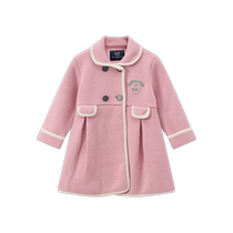 TeenieWeenie Kids 24 autumn and winter new baby girl college style lapel wool coat