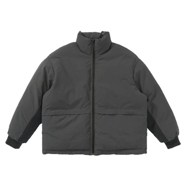 Autumn and winter solid color basic stand collar hooded cotton coat